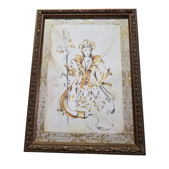 Vintage Bombay Company Framed Tiger Lily Fairy Print Wall Decor Art - Picture 3 of 10
